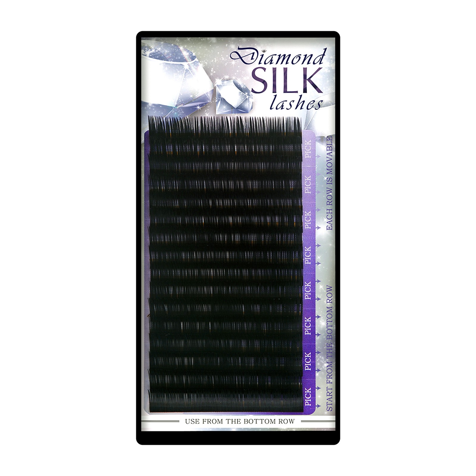 Diamond Silk Lashes -  11mm, B, 0,07mm