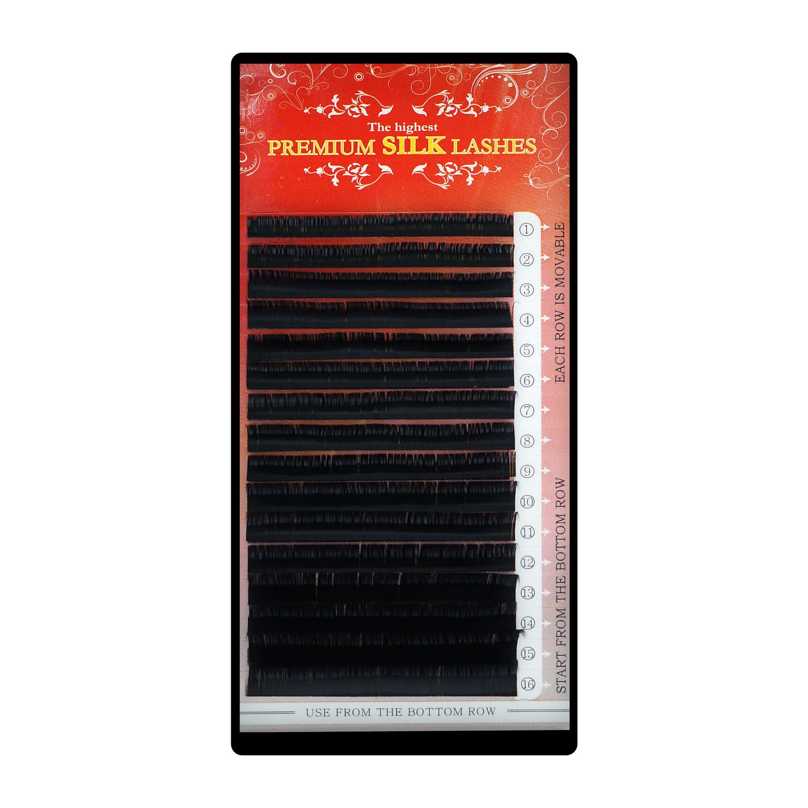 Premium Silk Lashes -  Ανακατέψτε 16 linii, D, 0,07 mm